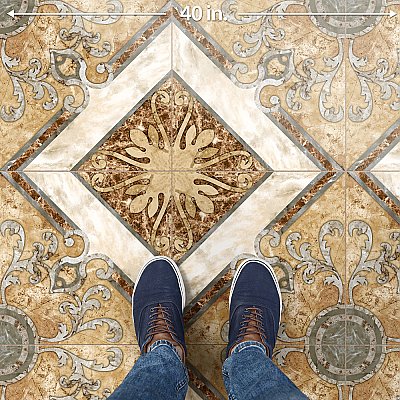 Touba 17-5/8" x 17-5/8" Ceramic Floor and Wall Tile - 8 Tiles Per Case - 17.52 Square Feet