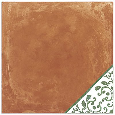 Sentier des Ocres Deco Green 7-7/8" x 7-7/8" Porcelain Floor and Wall Tile - 16 Tiles Per Case - 7.2 Square Feet