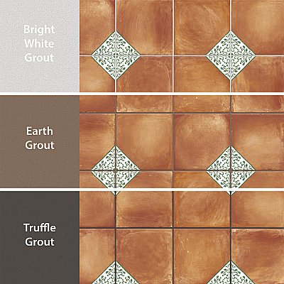 Sentier des Ocres Deco Green 7-7/8" x 7-7/8" Porcelain Floor and Wall Tile - 16 Tiles Per Case - 7.2 Square Feet