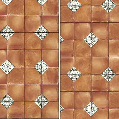 Sentier des Ocres Deco Green 7-7/8" x 7-7/8" Porcelain Floor and Wall Tile - 16 Tiles Per Case - 7.2 Square Feet