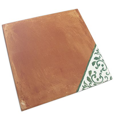 Sentier des Ocres Deco Green 7-7/8" x 7-7/8" Porcelain Floor and Wall Tile - 16 Tiles Per Case - 7.2 Square Feet