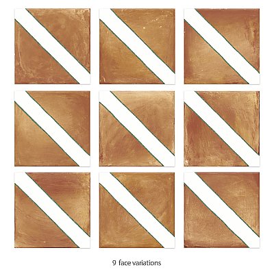Sentier des Ocres Treillis Green 7-7/8" x 7-7/8" Porcelain Floor and Wall Tile - 16 Tiles Per Case - 7.2 Square Feet