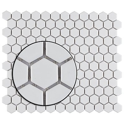Metro 1" Matte Porcelain Hex  Mosaic Tile - Black - Sold Per Case of 10 - 8.54 Square Feet