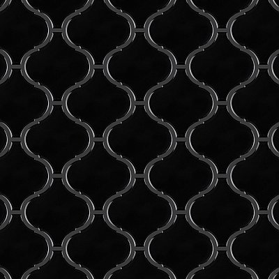 Metro Lantern Glossy Black 9-1/2" x 10-3/4" Porcelain Mosaic Tile - 10 Tiles Per Case - 7.3 Sq. Ft.