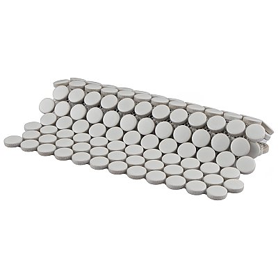 Metro Penny Matte White 9-3/4" x 11-1/2" Porcelain  Mosaic Tile - Sold Per Case of 10 - 7.97 Square Feet