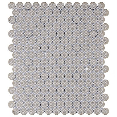 Metro Penny Matte White 9-3/4" x 11-1/2" Porcelain  Mosaic Tile - Sold Per Case of 10 - 7.97 Square Feet