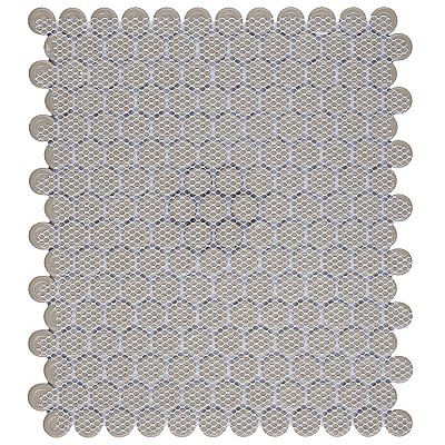 Metro Penny Matte 11-1/2" x 9-3/4" White with Black Flower Porcelain Mosaic Tile - Sold Per Case of 10 - 7.97 Square Feet