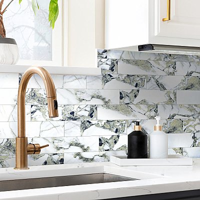 Touche Jade 2-7/8" x 11-3/4" Porcelain Floor and Wall Tile - 48 Tiles Per Case - 11.52 Square Feet