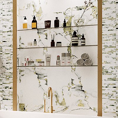 Touche Jade 11-3/4" x 23-1/2" Porcelain Floor and Wall Tile - 6 Tiles Per Case - 11.58 Square Feet