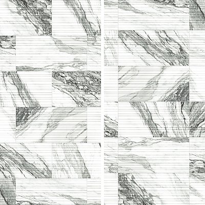 Touche Pleated Deco Zebre 11-3/4" x 23-1/2" Porcelain Floor and Wall Tile - 6 Tiles Per Case - 11.58 Square Feet