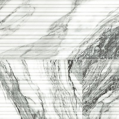 Touche Pleated Deco Zebre 11-3/4" x 23-1/2" Porcelain Floor and Wall Tile - 6 Tiles Per Case - 11.58 Square Feet