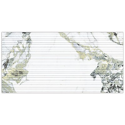 Touche Pleated Deco Jade 23-1/2" x 47-1/8" Porcelain Floor and Wall Tile - 2 Tiles Per Case - 15.44 Square Feet