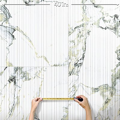 Touche Pleated Deco Jade 23-1/2" x 47-1/8" Porcelain Floor and Wall Tile - 2 Tiles Per Case - 15.44 Square Feet
