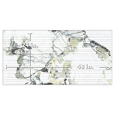 Touche Pleated Deco Jade 23-1/2" x 47-1/8" Porcelain Floor and Wall Tile - 2 Tiles Per Case - 15.44 Square Feet
