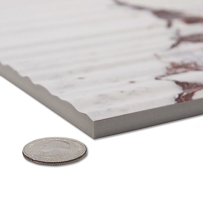 Touche Pleated Deco Rubis 23-1/2" x 47-1/8" Porcelain Floor and Wall Tile - 2 Tiles Per Case - 15.44 Square Feet
