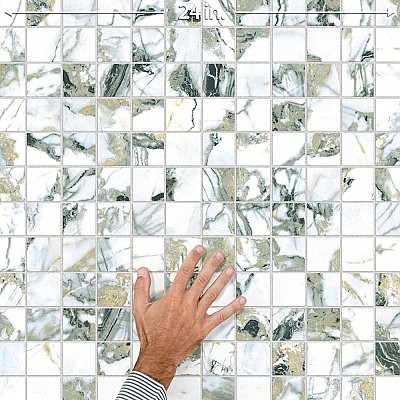 Touche 2" Square Jade 11-3/4" x 11-3/4" Porcelain Mosaic Tile - 1 Tiles Per Case - 0.98 Square Feet