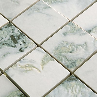 Touche 2" Square Jade 11-3/4" x 11-3/4" Porcelain Mosaic Tile - 1 Tiles Per Case - 0.98 Square Feet