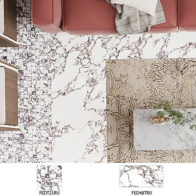 Touche 2" Square Rubis 11-3/4" x 11-3/4" Porcelain Mosaic Tile - 1 Tiles Per Case - 0.98 Square Feet