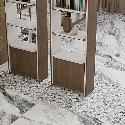 Touche 2" Square Zebre 11-3/4" x 11-3/4" Porcelain Mosaic Tile - 1 Tiles Per Case - 0.98 Square Feet