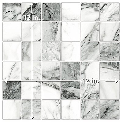 Touche 2" Square Zebre 11-3/4" x 11-3/4" Porcelain Mosaic Tile - 1 Tiles Per Case - 0.98 Square Feet