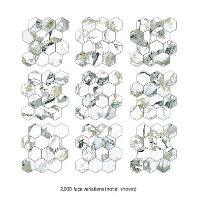 Touche 4" Hex Jade 11-3/4" x 13-5/8" Porcelain Mosaic Tile - 1 Tiles Per Case - 1.13 Square Feet