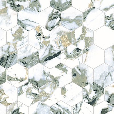 Touche 4" Hex Jade 11-3/4" x 13-5/8" Porcelain Mosaic Tile - 1 Tiles Per Case - 1.13 Square Feet