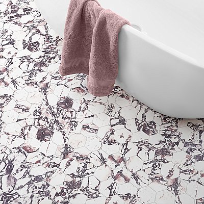 Touche 4" Hex Rubis 11-3/4" x 13-5/8" Porcelain Mosaic Tile - 1 Tiles Per Case - 1.13 Square Feet
