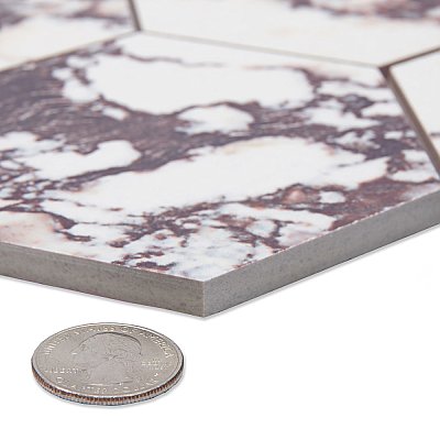 Touche 4" Hex Rubis 11-3/4" x 13-5/8" Porcelain Mosaic Tile - 1 Tiles Per Case - 1.13 Square Feet
