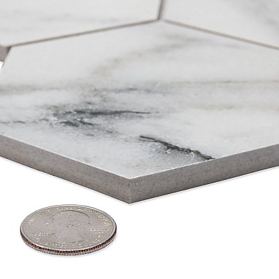 Touche 4" Hex Zebre 11-3/4" x 13-5/8" Porcelain Mosaic Tile - 1 Tiles Per Case - 1.13 Square Feet
