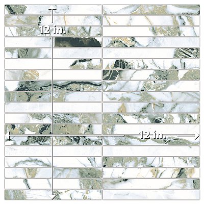 Touche Brick Stacked Jade 11-3/4" x 11-3/4" Porcelain Mosaic Tile - 1 Tiles Per Case - 0.98 Square Feet