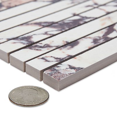 Touche Brick Stacked Rubis 11-3/4" x 11-3/4" Porcelain Mosaic Tile - 1 Tiles Per Case - 0.98 Square Feet
