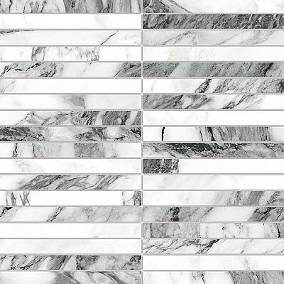 Touche Brick Stacked Zebre 11-3/4" x 11-3/4" Porcelain Mosaic Tile - 1 Tiles Per Case - 0.98 Square Feet