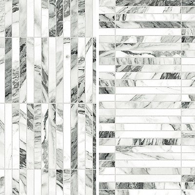 Touche Brick Stacked Zebre 11-3/4" x 11-3/4" Porcelain Mosaic Tile - 1 Tiles Per Case - 0.98 Square Feet