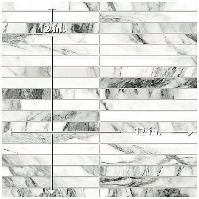 Touche Brick Stacked Zebre 11-3/4" x 11-3/4" Porcelain Mosaic Tile - 1 Tiles Per Case - 0.98 Square Feet
