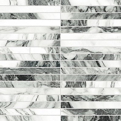 Touche Brick Stacked Zebre 11-3/4" x 11-3/4" Porcelain Mosaic Tile - 1 Tiles Per Case - 0.98 Square Feet