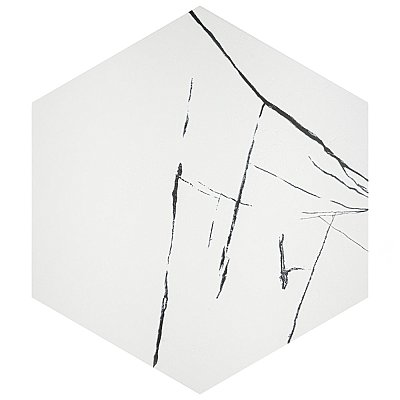 Visium Grand Hex White 17-1/8" x 19-3/4" Porcelain Floor & Wall Tile - 8 Tiles Per Case - 14.32 Sq. Ft.