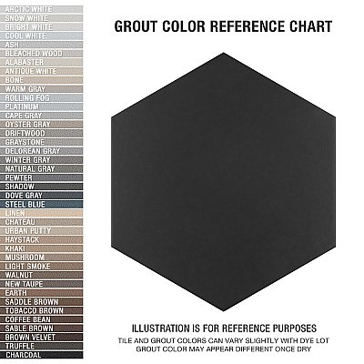Apini Hex Matte Black 9-1/8" x 10-1/2" Porc Floor & Wall Tile - Sold Per Case of 14 - 7.14 Sq. Ft.
