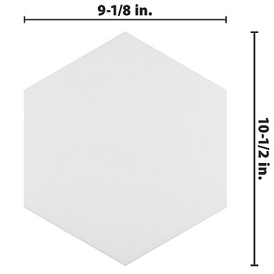 Apini Hex Matte White 9-1/8" x 10-1/2" Porc Floor & Wall Tile - Sold Per Case of 14 - 7.14 Sq. Ft.