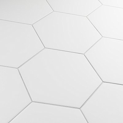 Apini Hex Matte White 9-1/8" x 10-1/2" Porc Floor & Wall Tile - Sold Per Case of 14 - 7.14 Sq. Ft.