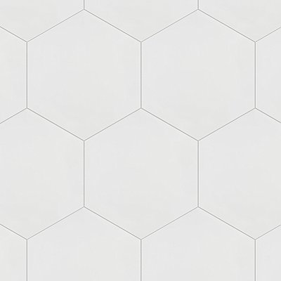 Apini Hex Matte White 9-1/8" x 10-1/2" Porc Floor & Wall Tile - Sold Per Case of 14 - 7.14 Sq. Ft.