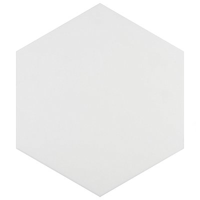 Apini Hex Matte White 9-1/8" x 10-1/2" Porc Floor & Wall Tile - Sold Per Case of 14 - 7.14 Sq. Ft.