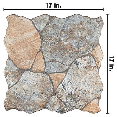 Canet Marron 17" x 17" Porcelain Floor & Wall Tile - Sold Per Case of 6 - 12.24 Sq. Ft.