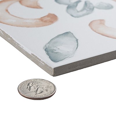 Saint Germain Chaud Deco Flore 5-3/4" x 5-3/4" Porcelain Floor & Wall Tile - 10.46 Sq. Ft - 44 Tiles Per Case