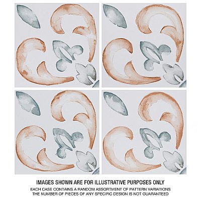 Saint Germain Chaud Deco Flore 5-3/4" x 5-3/4" Porcelain Floor & Wall Tile - 10.46 Sq. Ft - 44 Tiles Per Case