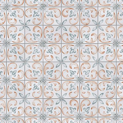 Saint Germain Chaud Deco Flore 5-3/4" x 5-3/4" Porcelain Floor & Wall Tile - 10.46 Sq. Ft - 44 Tiles Per Case