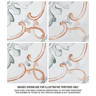 Saint Germain Chaud Deco Jules 5-3/4" x 5-3/4" Porcelain Floor & Wall Tile - 10.46 Sq. Ft - 44 Tiles Per Case