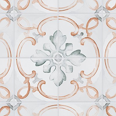 Saint Germain Chaud Deco Jules 5-3/4" x 5-3/4" Porcelain Floor & Wall Tile - 10.46 Sq. Ft - 44 Tiles Per Case