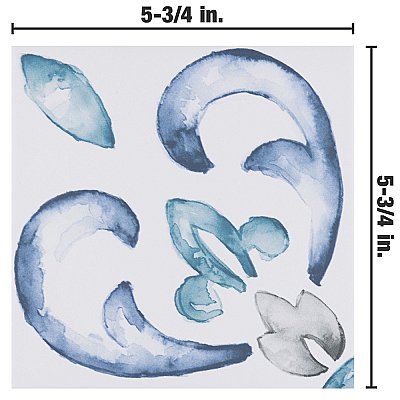 Saint Germain Gele Deco Flore 5-3/4" x 5-3/4" Porcelain Floor & Wall Tile - 10.46 Sq. Ft - 44 Tiles Per Case