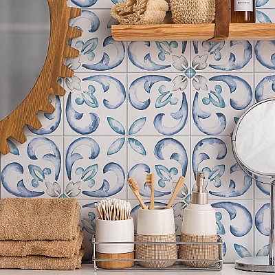 Saint Germain Gele Deco Flore 5-3/4" x 5-3/4" Porcelain Floor & Wall Tile - 10.46 Sq. Ft - 44 Tiles Per Case