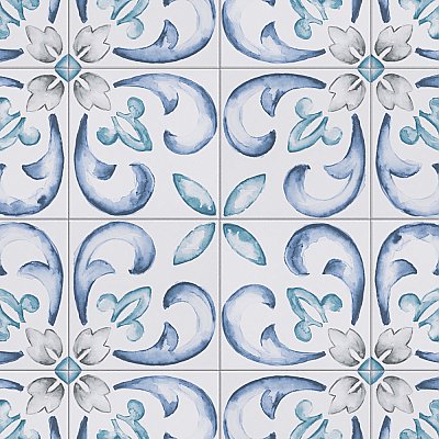 Saint Germain Gele Deco Flore 5-3/4" x 5-3/4" Porcelain Floor & Wall Tile - 10.46 Sq. Ft - 44 Tiles Per Case